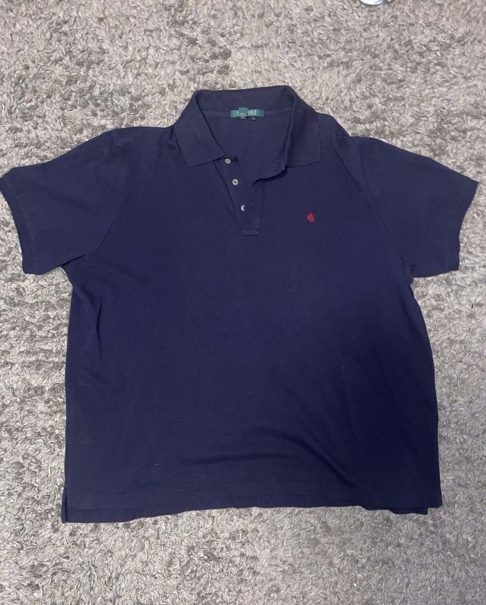 Lauren Ralph Lauren Navy Blue Polo Shirt with Red Logo Embroidery 2X